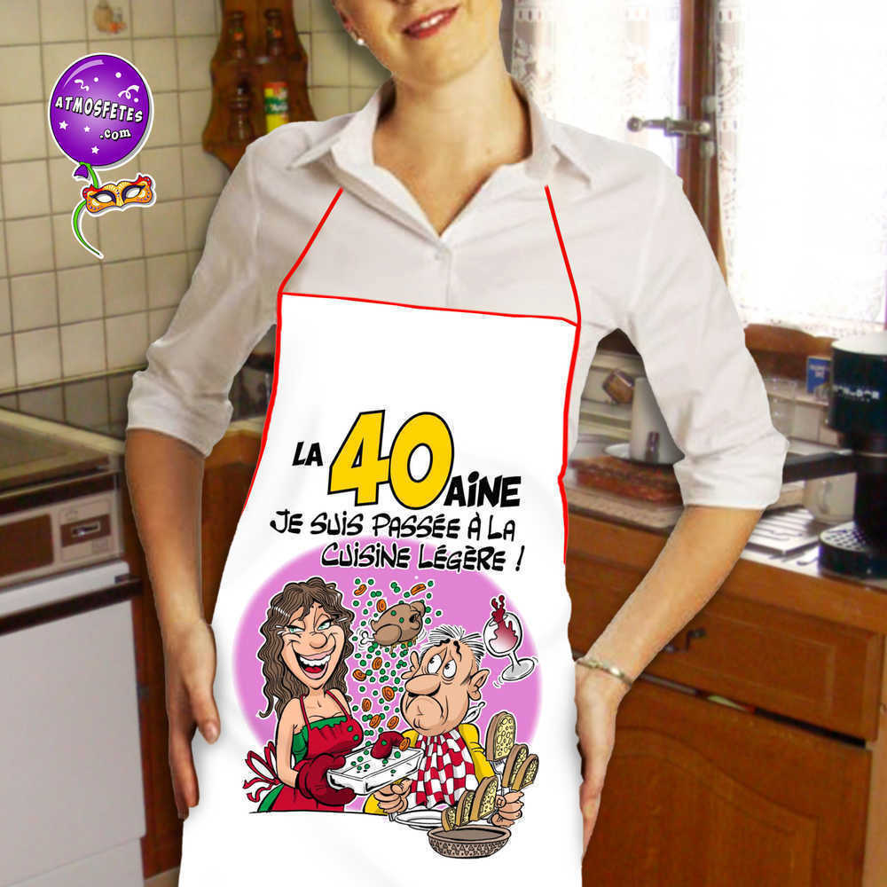 Tablier femme humour Anniversaire 40 ans personnalisable