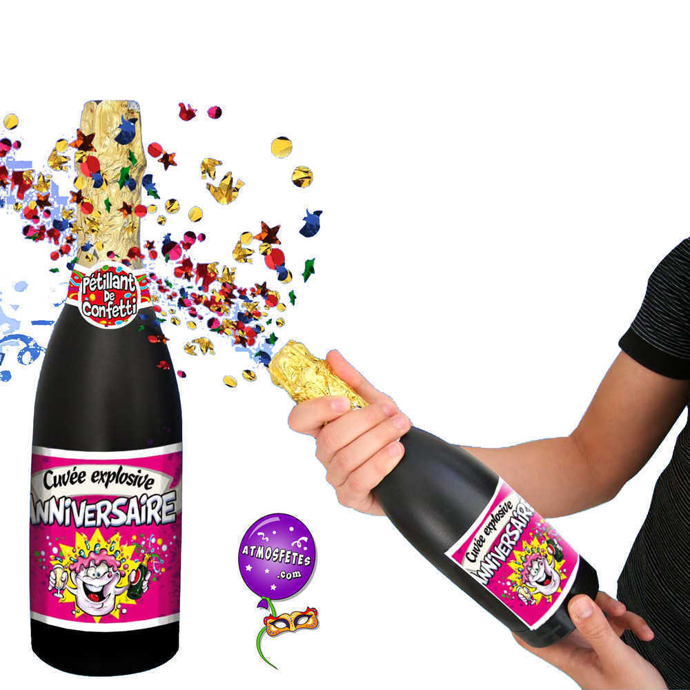 Bouteille De Champagne Confettis Anniversaire Atmosfetes Bouteille De Champagne Confettis Anniversaire Atmosfetes