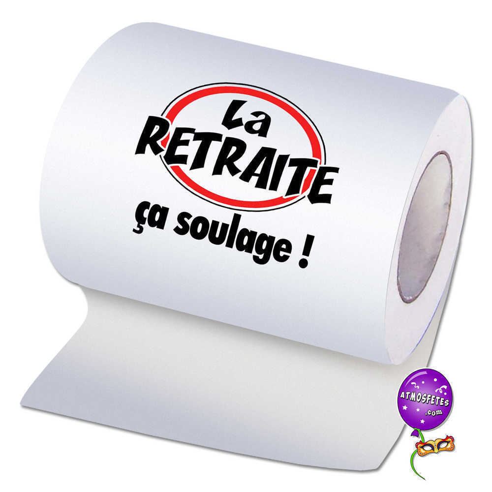 Papier WC humour - La retraite ça soulage - Atmosfêtes