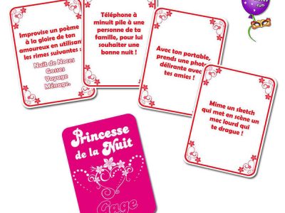 Cartes Gages Enterrement de Vie de Jeune Fille