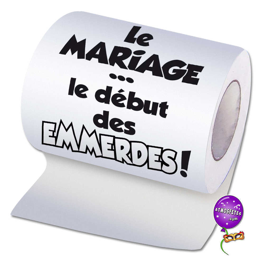 Papier WC humour - Mariage début des emmerdes