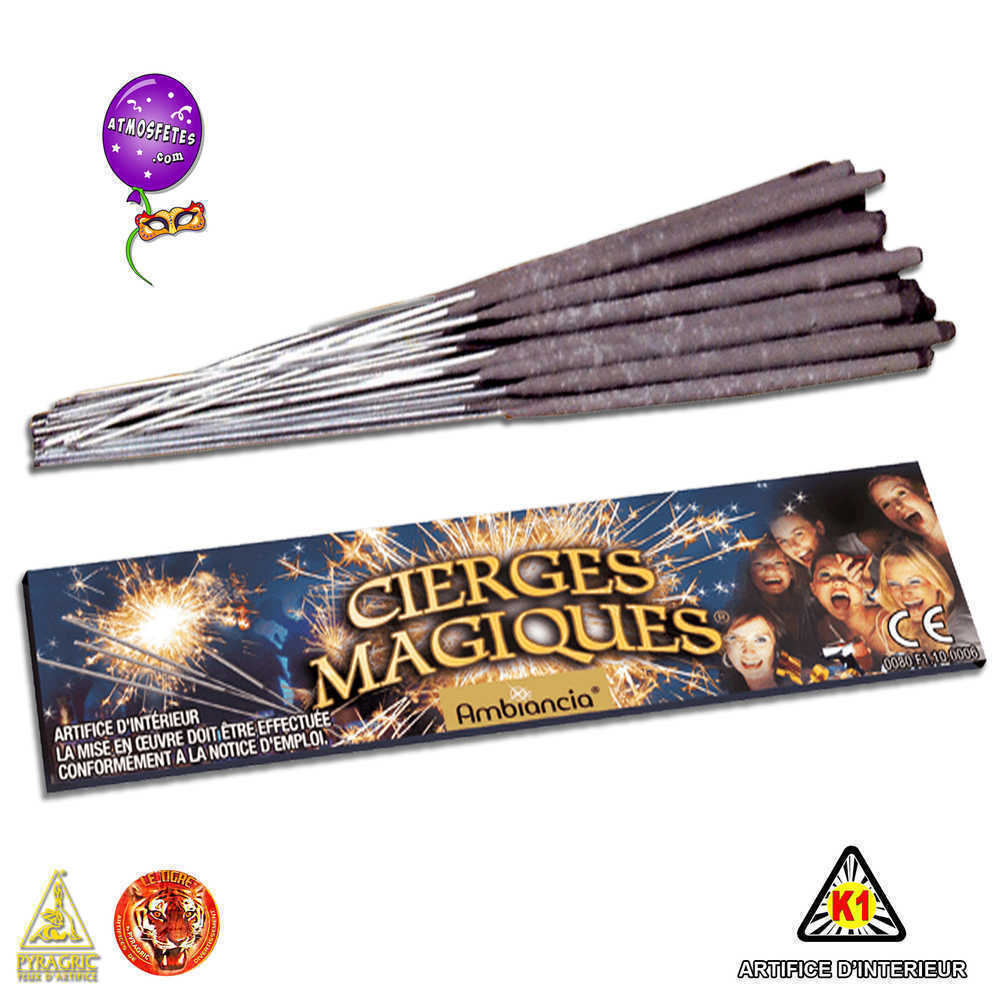 Cierges magiques pas chers de 18 centimètres vendus par 10