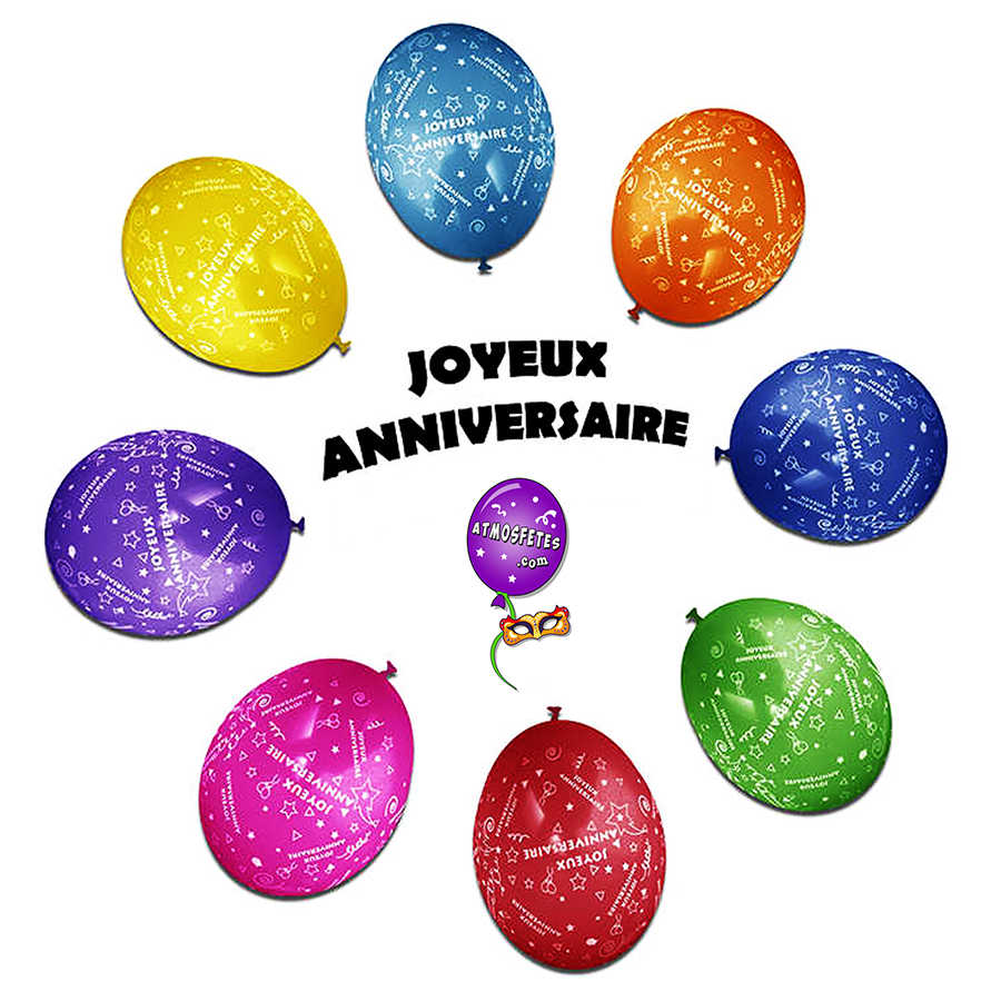 Ballons de baudruche joyeux anniversaire - Atmosfêtes